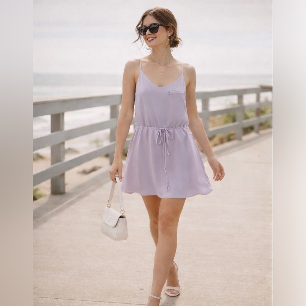 Naked Zebra Lilac Slip Dress Size S Strappy Minimalist Summer Mini